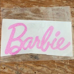 Barbie iron on logo